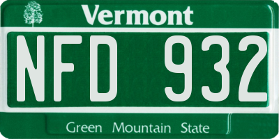 VT license plate NFD932