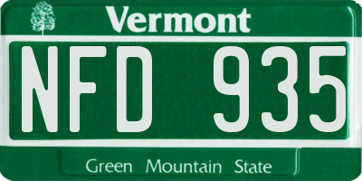 VT license plate NFD935