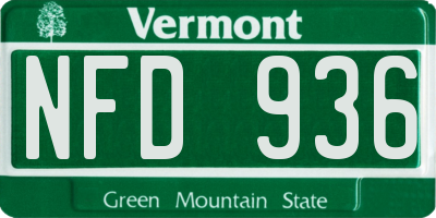 VT license plate NFD936