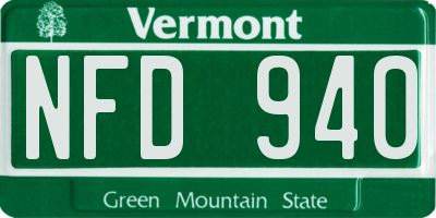 VT license plate NFD940