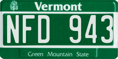VT license plate NFD943