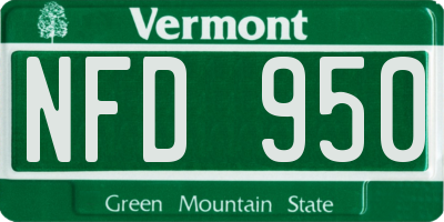 VT license plate NFD950