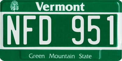 VT license plate NFD951