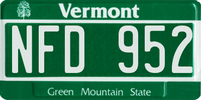 VT license plate NFD952