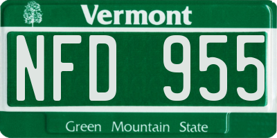 VT license plate NFD955