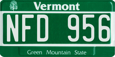 VT license plate NFD956