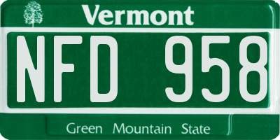 VT license plate NFD958