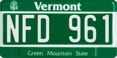 VT license plate NFD961