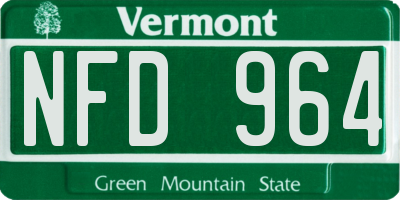 VT license plate NFD964