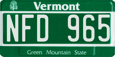 VT license plate NFD965