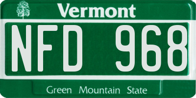 VT license plate NFD968