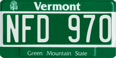 VT license plate NFD970