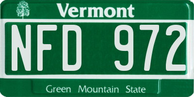 VT license plate NFD972
