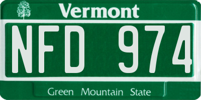 VT license plate NFD974