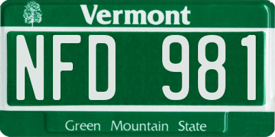 VT license plate NFD981