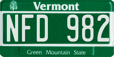 VT license plate NFD982