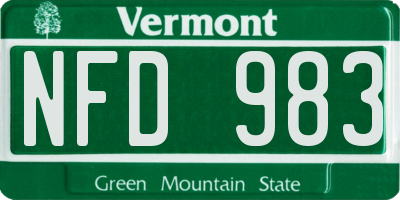 VT license plate NFD983