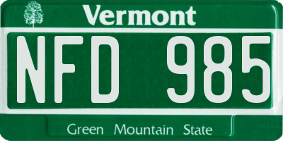 VT license plate NFD985