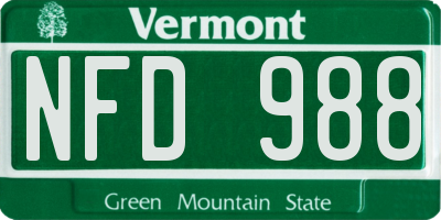 VT license plate NFD988