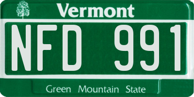 VT license plate NFD991