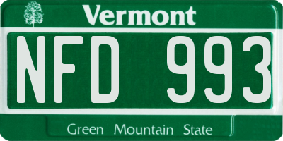 VT license plate NFD993