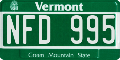 VT license plate NFD995