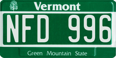 VT license plate NFD996