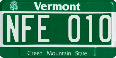 VT license plate NFE010