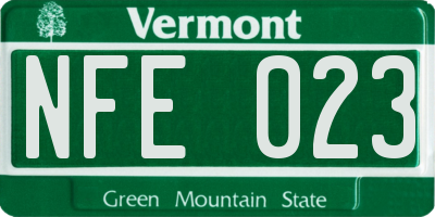 VT license plate NFE023