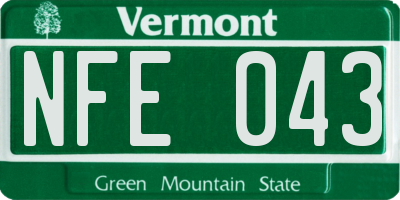 VT license plate NFE043