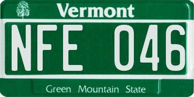 VT license plate NFE046