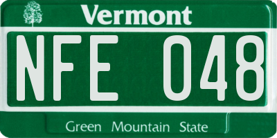 VT license plate NFE048