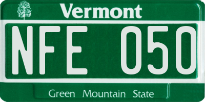 VT license plate NFE050