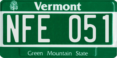 VT license plate NFE051