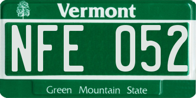 VT license plate NFE052