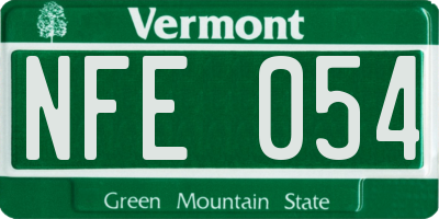 VT license plate NFE054