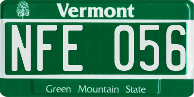 VT license plate NFE056