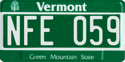 VT license plate NFE059
