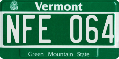 VT license plate NFE064