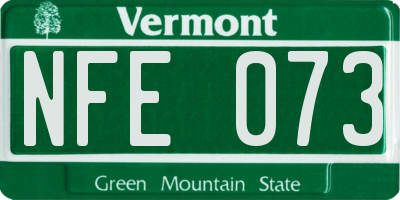 VT license plate NFE073