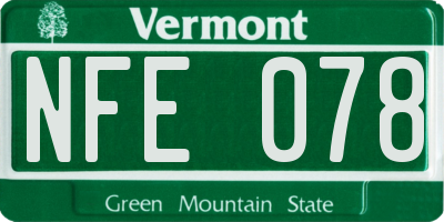 VT license plate NFE078