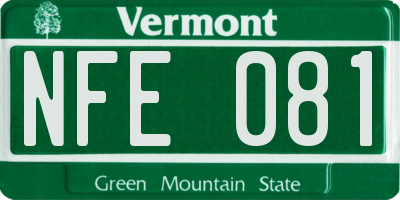 VT license plate NFE081