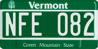 VT license plate NFE082