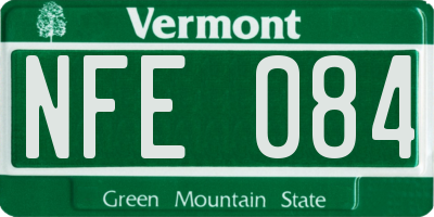 VT license plate NFE084