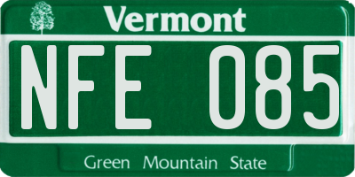 VT license plate NFE085