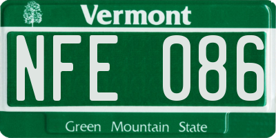 VT license plate NFE086
