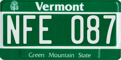 VT license plate NFE087