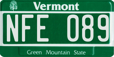 VT license plate NFE089
