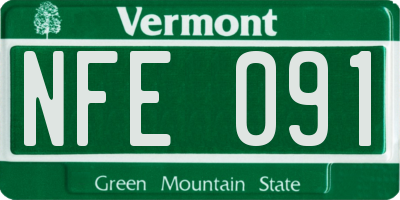 VT license plate NFE091