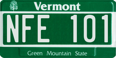 VT license plate NFE101